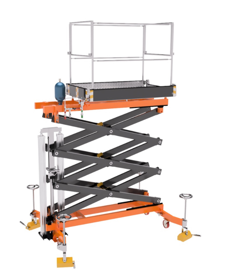 Carbon-fibre scissor lift for marine use